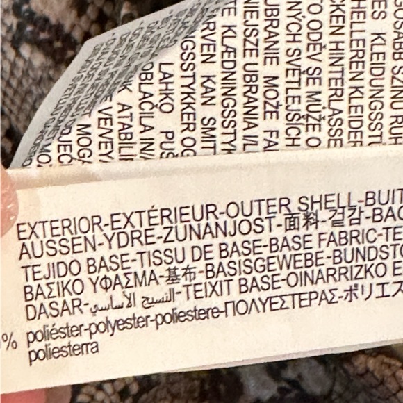 Zara Snake Print Faux Leather Pants Sand Brown High Waist XL - Picture 9 of 9